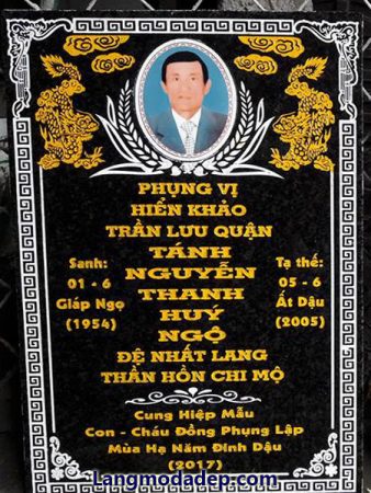 Bia đá granite họa tiết khắc sắc nét