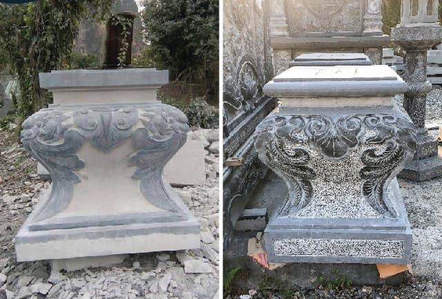 Mẫu thiết kế chân tảng vuông bằng chất liệu đá nguyên khối cam kết chất lượng