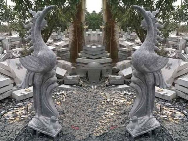 Mẫu tượng hạc bằng đá đẹp 1