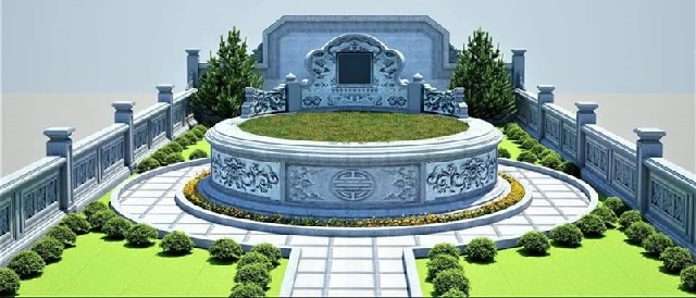 Mộ đá thiết kế dạng hình tròn