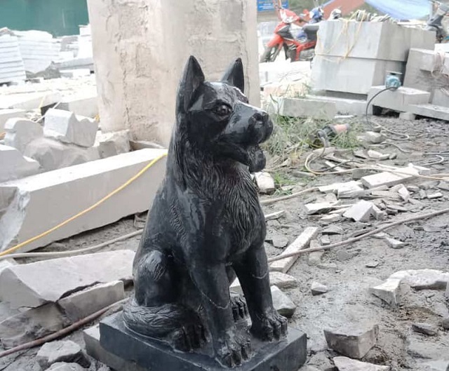 Mẫu tượng chó bằng đá cẩm thạch đẹp 06