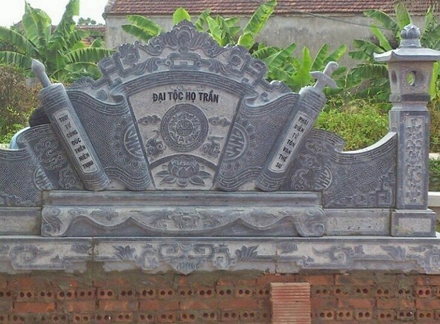 Mẫu bình phong đá dành cho khu lăng mộ của dòng họ