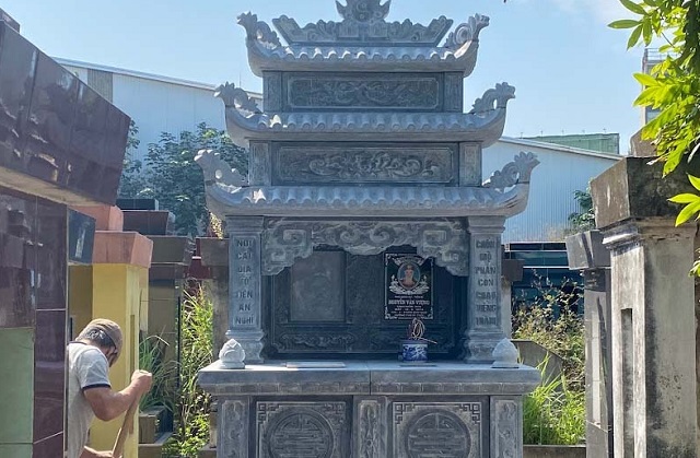 Mộ đá đôi 3 mái sang trọng