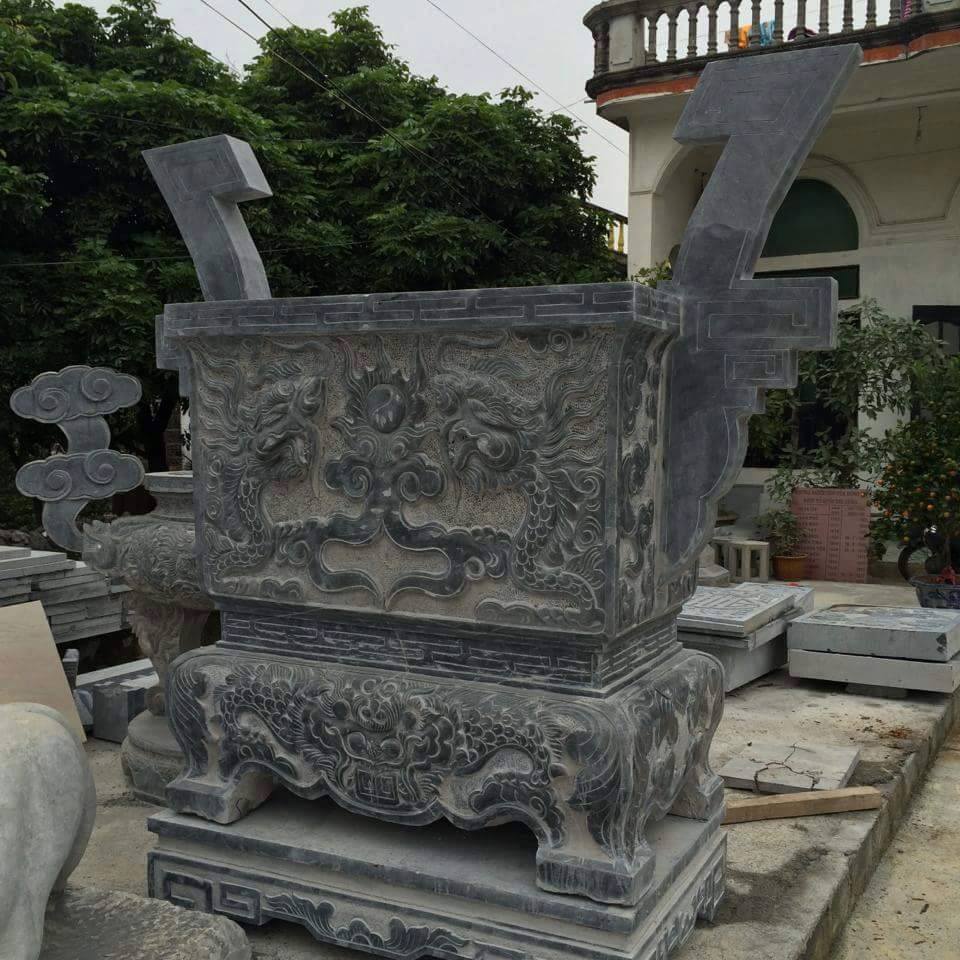 Lư hương đá xanh đen Lư hương đá xanh đen